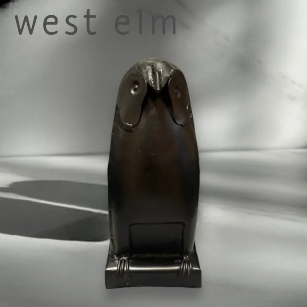 West Elm Black Metal Owl Statue